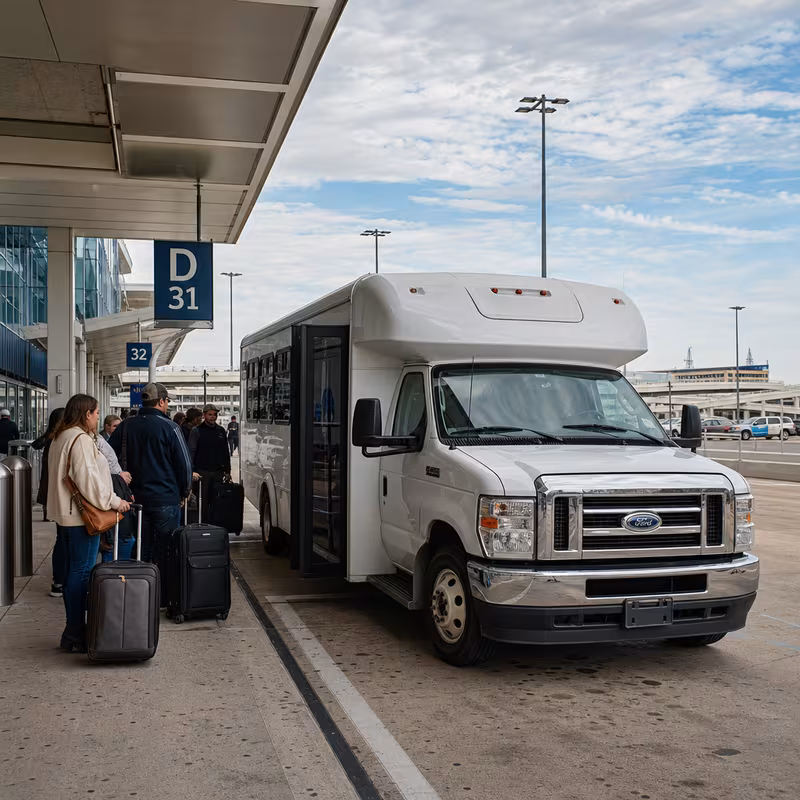 Black Mercedes Sprinter van staged for an Dallas Airport Transportation group