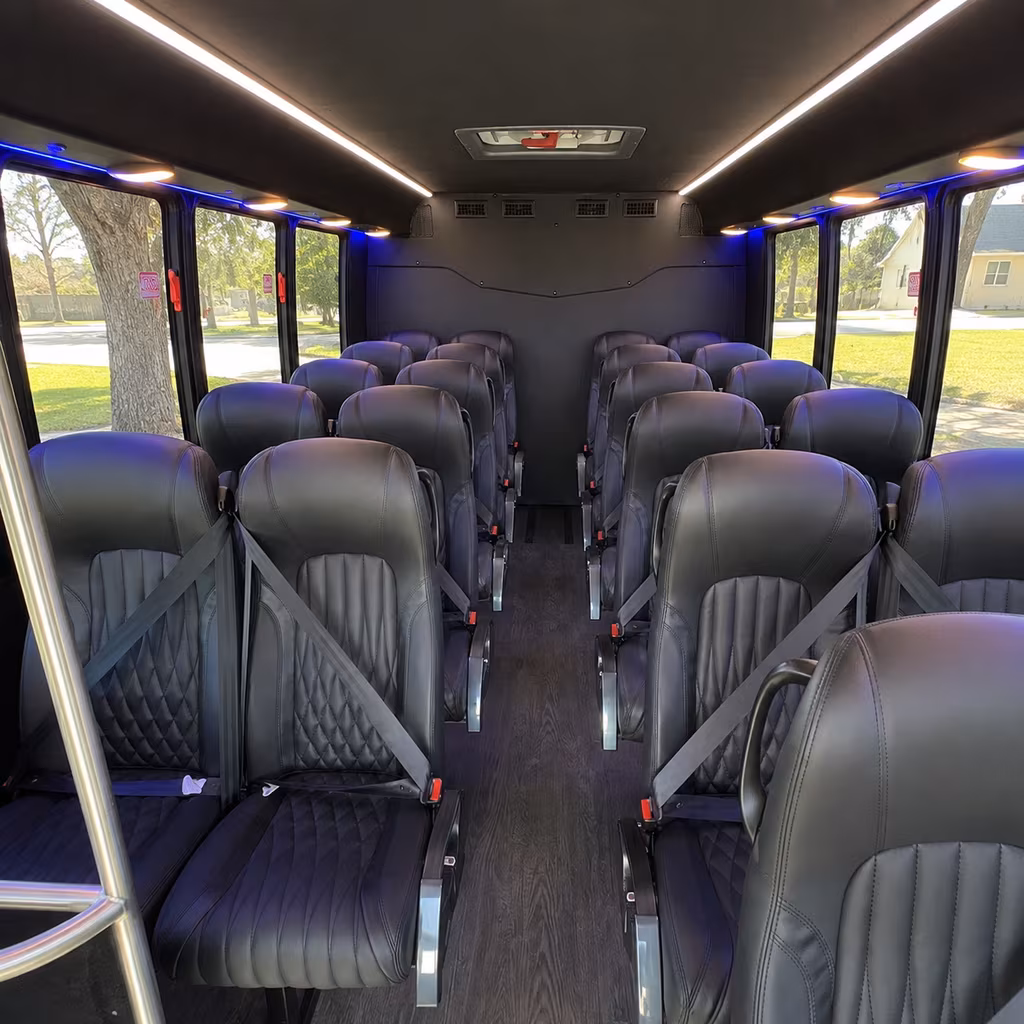 Dallas Airport Shuttle & Transportation party bus interior