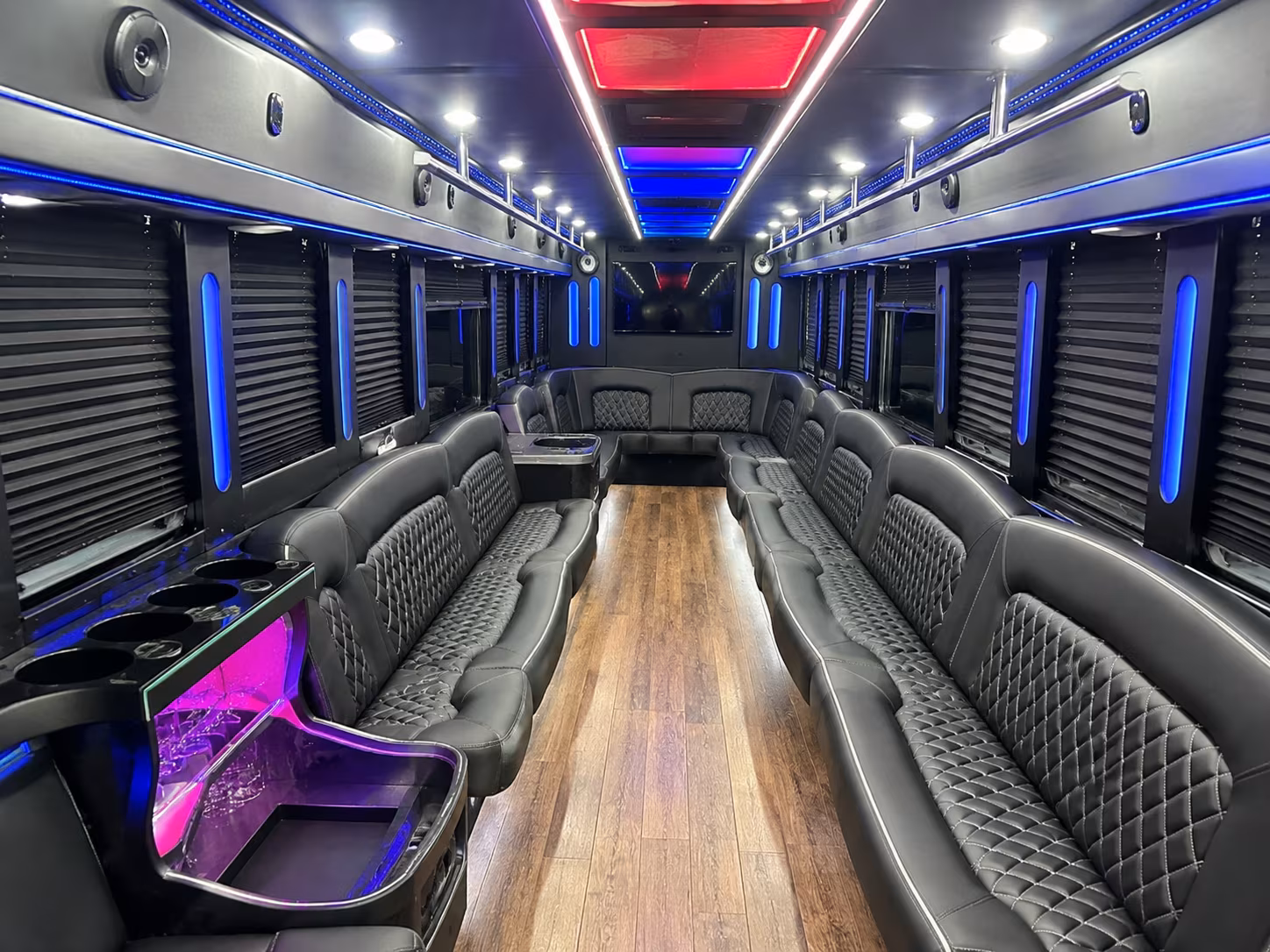 Dallas Bachelor & Bachelorette Transportation party bus interior
