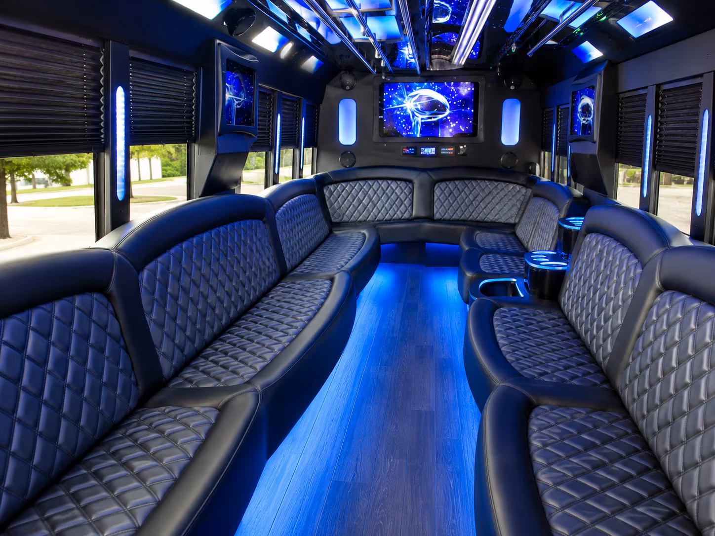 Dallas Birthday, Sweet 16, & Quinceañera Transportation party bus exterior