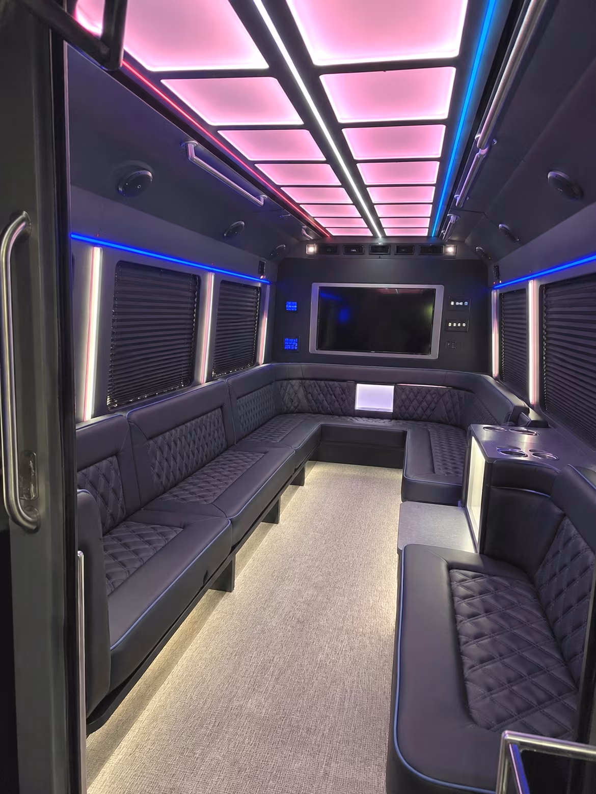 Dallas Prom & Homecoming Transportation party bus interior