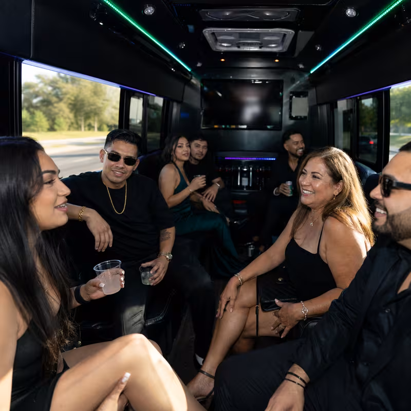 Black Mercedes Sprinter van staged for an Dallas Private Event Transportation group