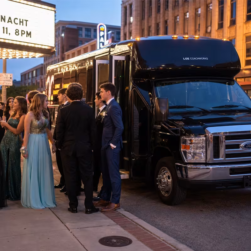Passengers loading luggage while boarding an Dallas group shuttle