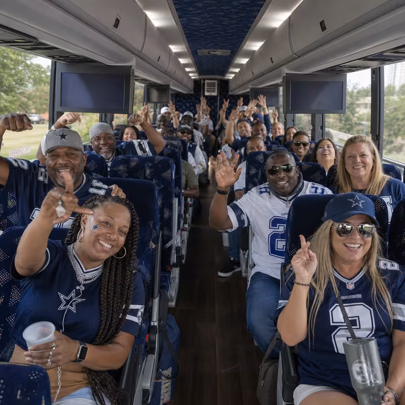 Black Mercedes Sprinter van staged for an Dallas Sporting Event Transportation group