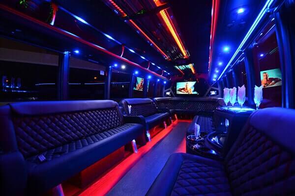 45 passenger party bus rental interior The Colony